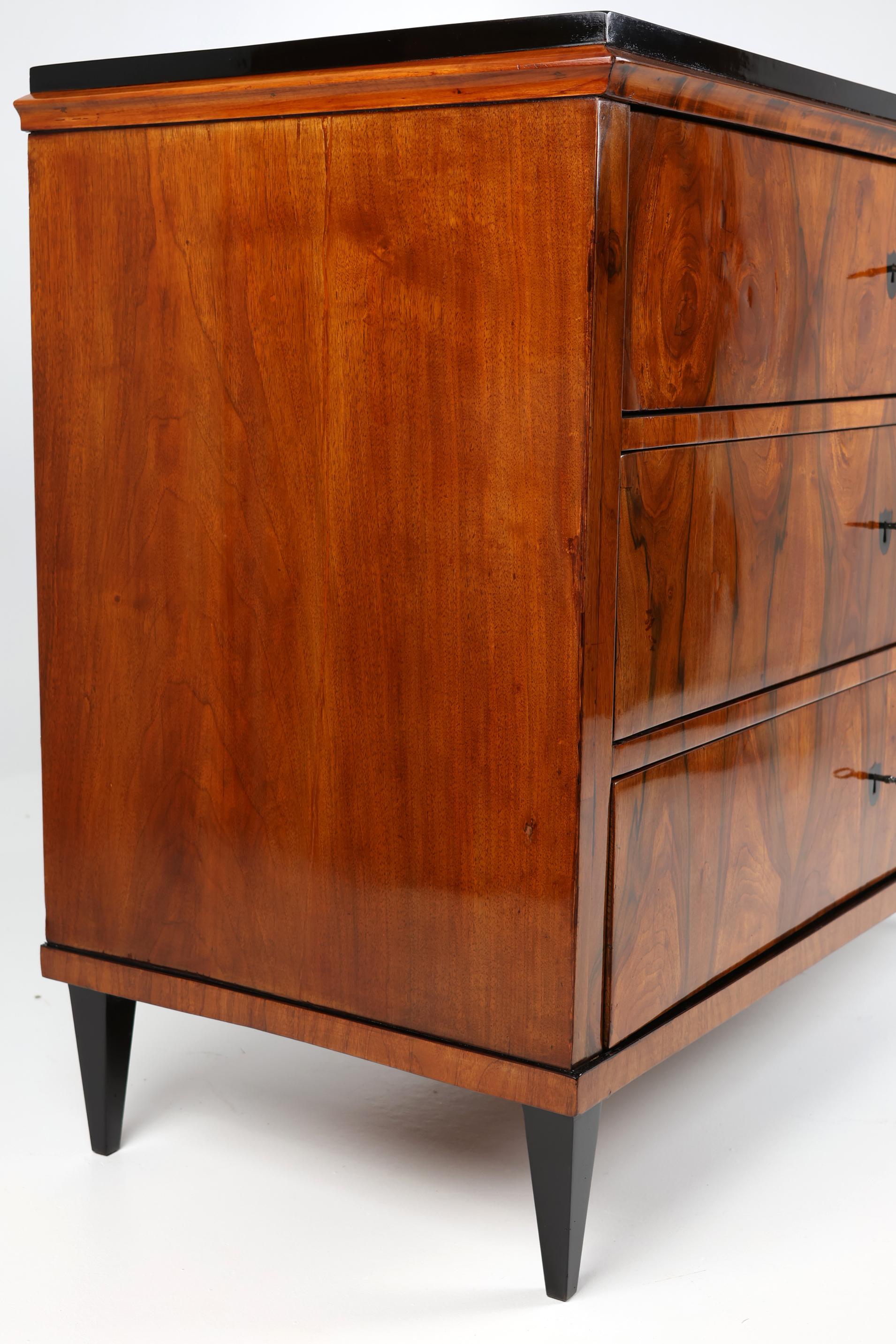 Cassettiera in noce Biedermeier del XIX secolo in vendita 9