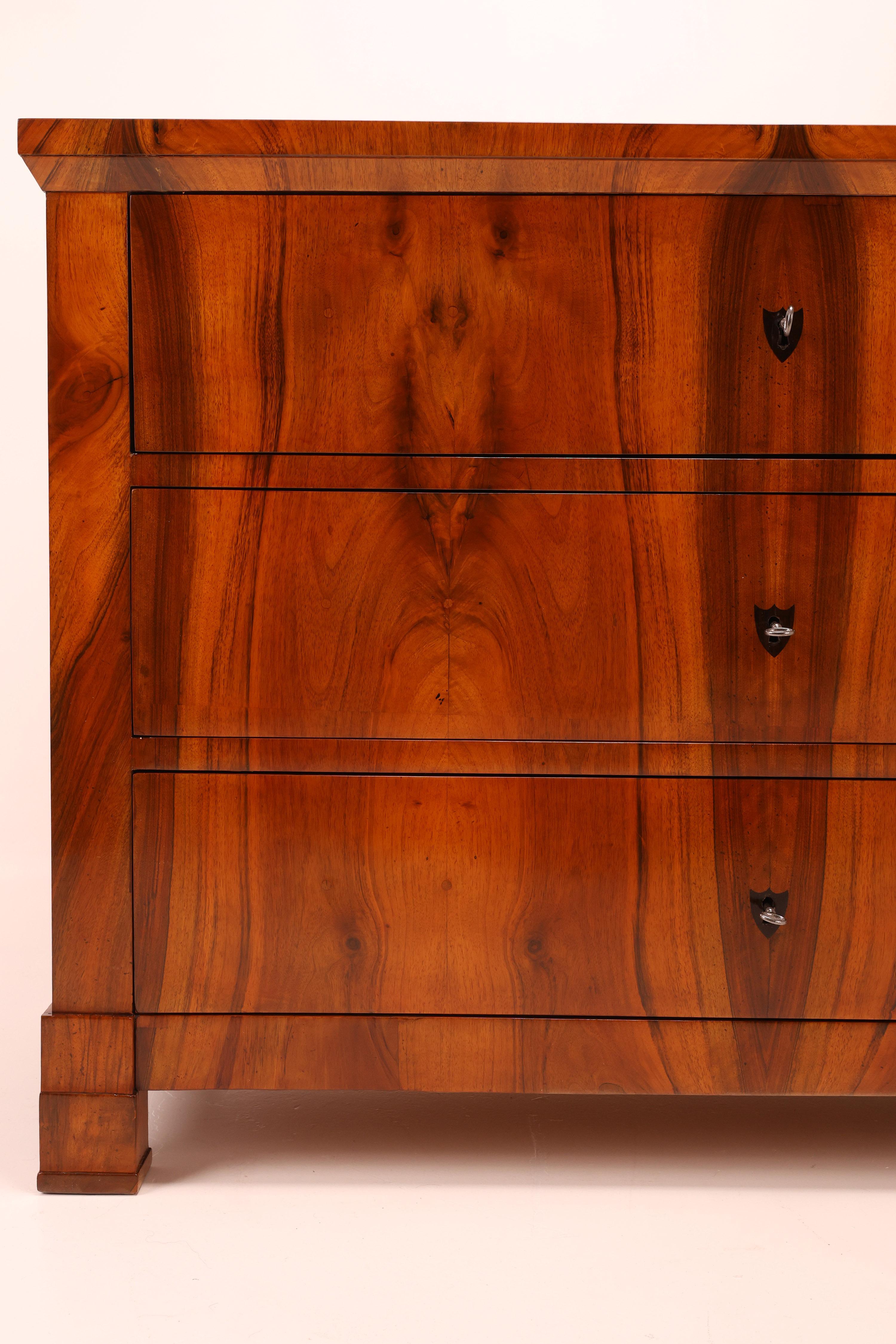 19th Century Biedermeier Walnut Chest of Drawers For Sale 11