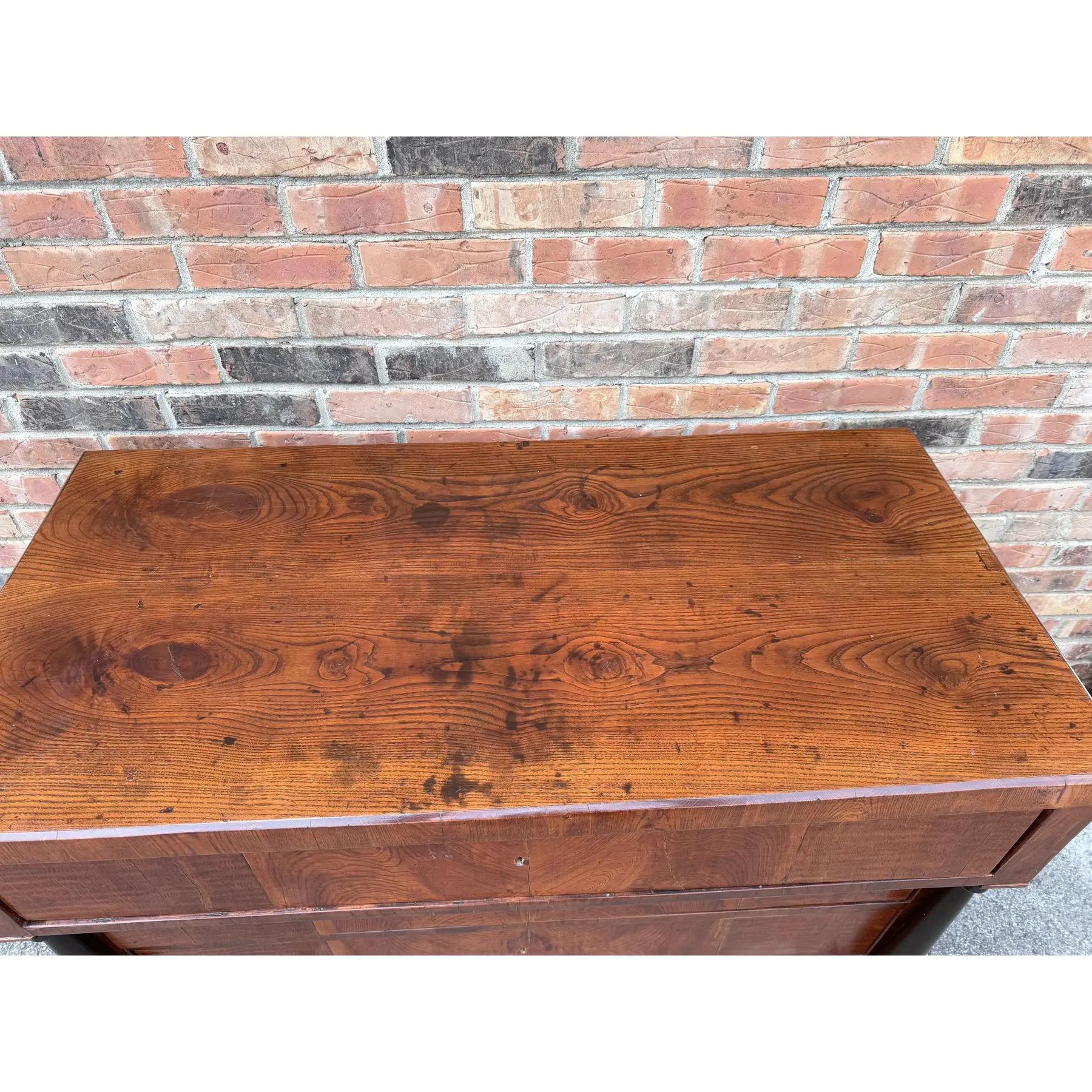 German 19th Century Biedermeier Walnut Chest of Drawers For Sale