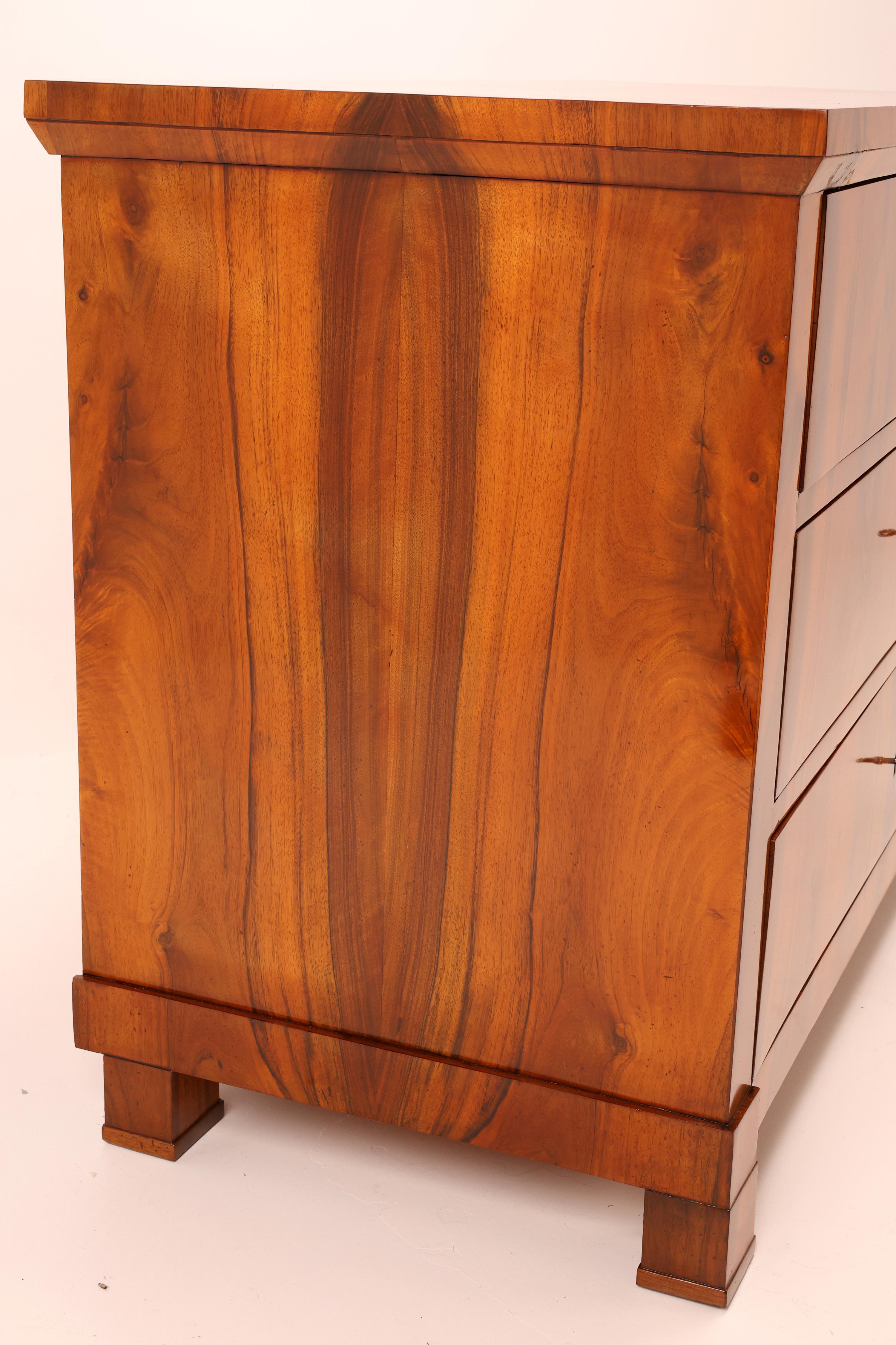 19th Century Biedermeier Walnut Chest of Drawers For Sale 4