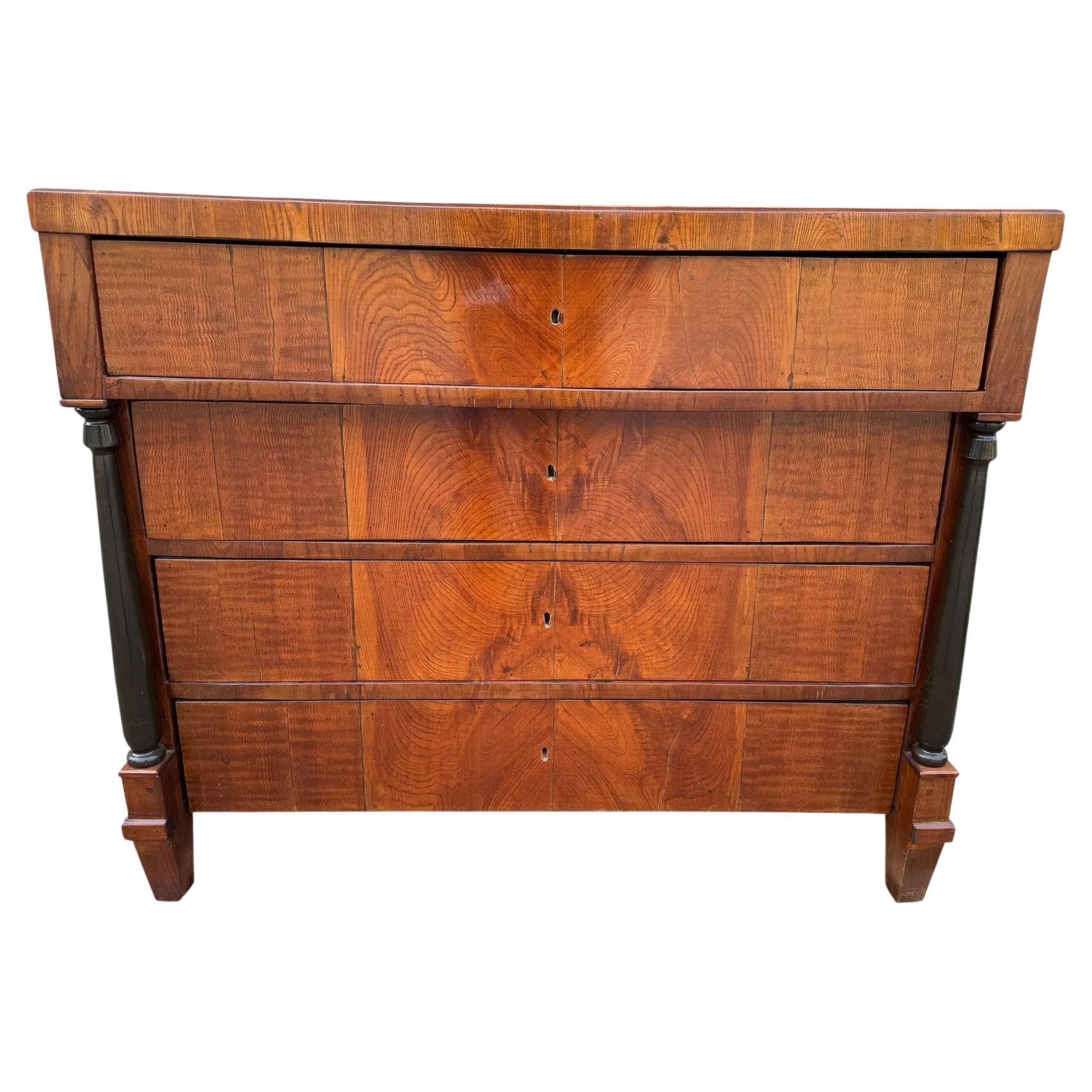 19th Century Biedermeier Walnut Chest of Drawers For Sale