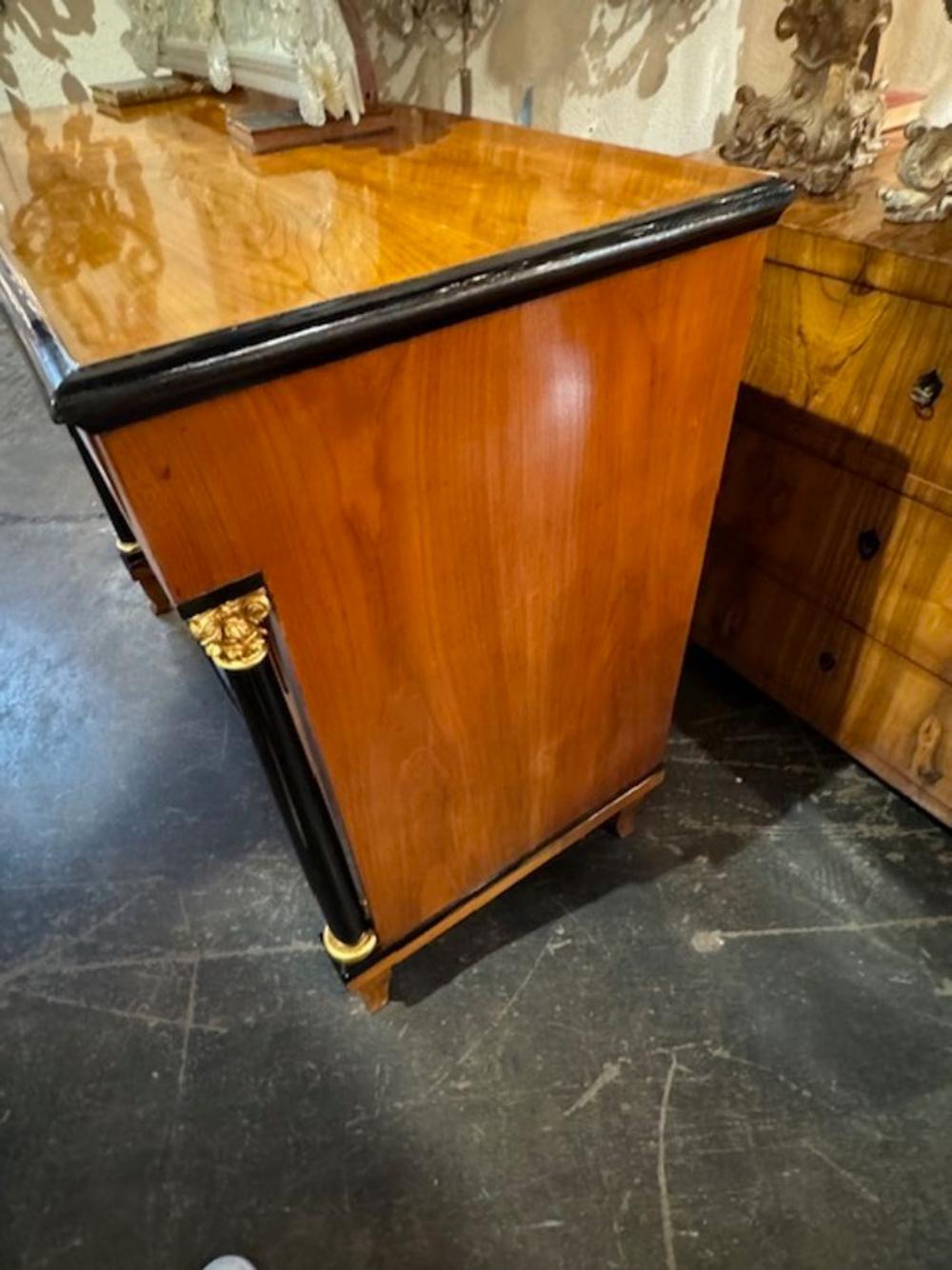 19th Century Biedermeier Walnut Commode with Ebonized Details For Sale 3
