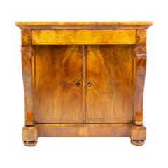 19th Century Biedermeier Walnut Console Half Cabinet