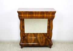 Biedermeier-Konsole aus Nussbaumholz mit Pfeilerspiegel, Österreich, 19. Jahrhundert, um 1830