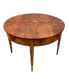 19th Century Biedermeier Walnut Demi Lune Fold-Out Table