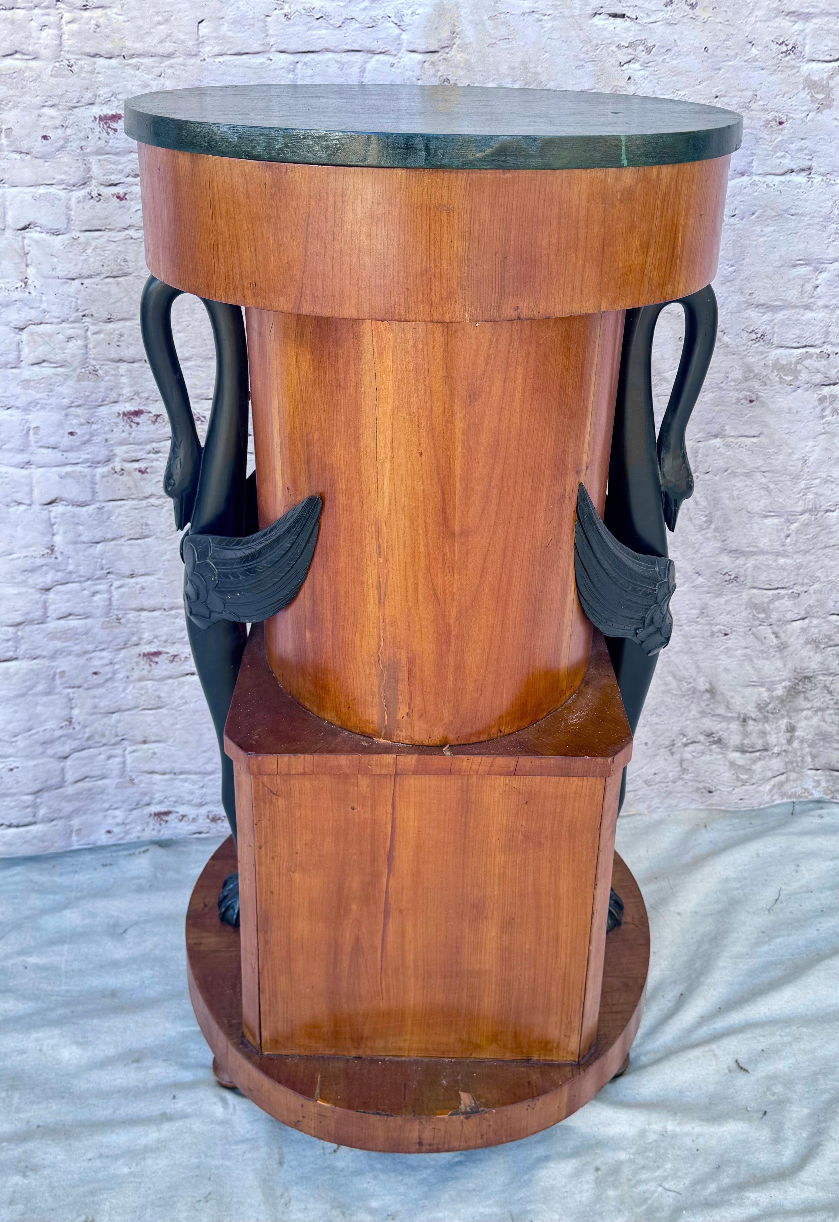 19th Century Biedermeier Walnut Ebonized and Faux Marble Cabinet For Sale 7