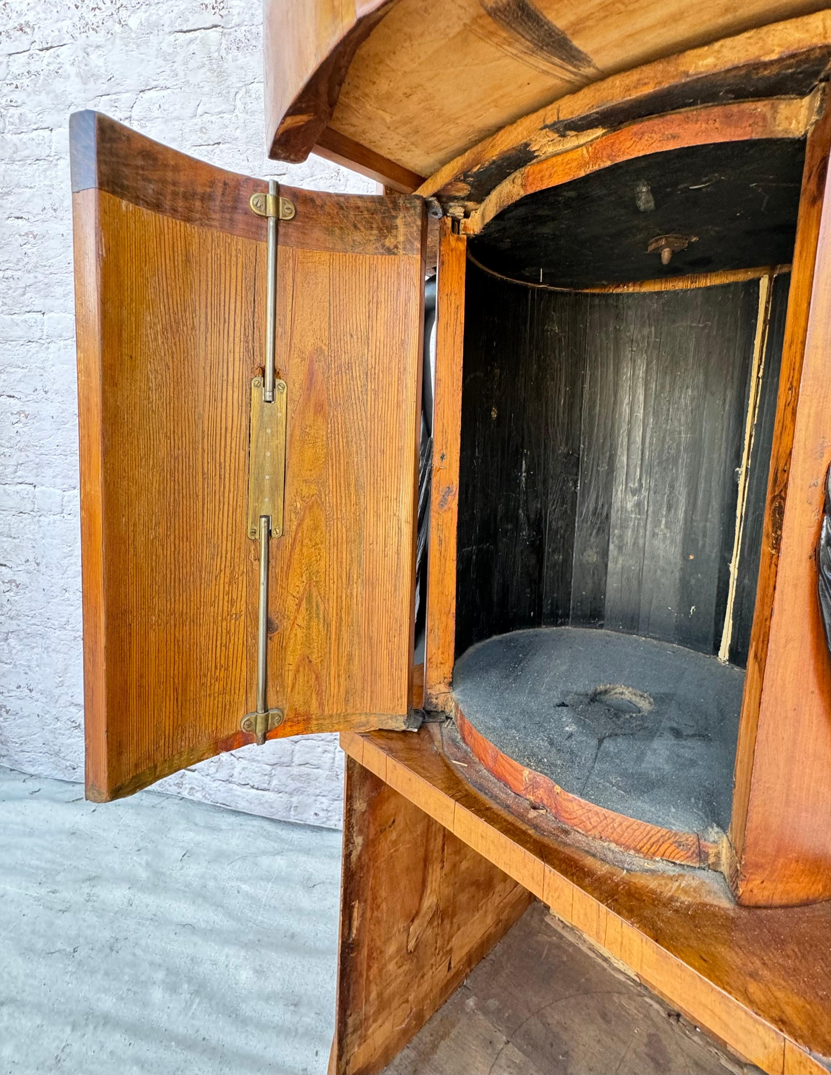 19th Century Biedermeier Walnut Ebonized and Faux Marble Cabinet For Sale 4