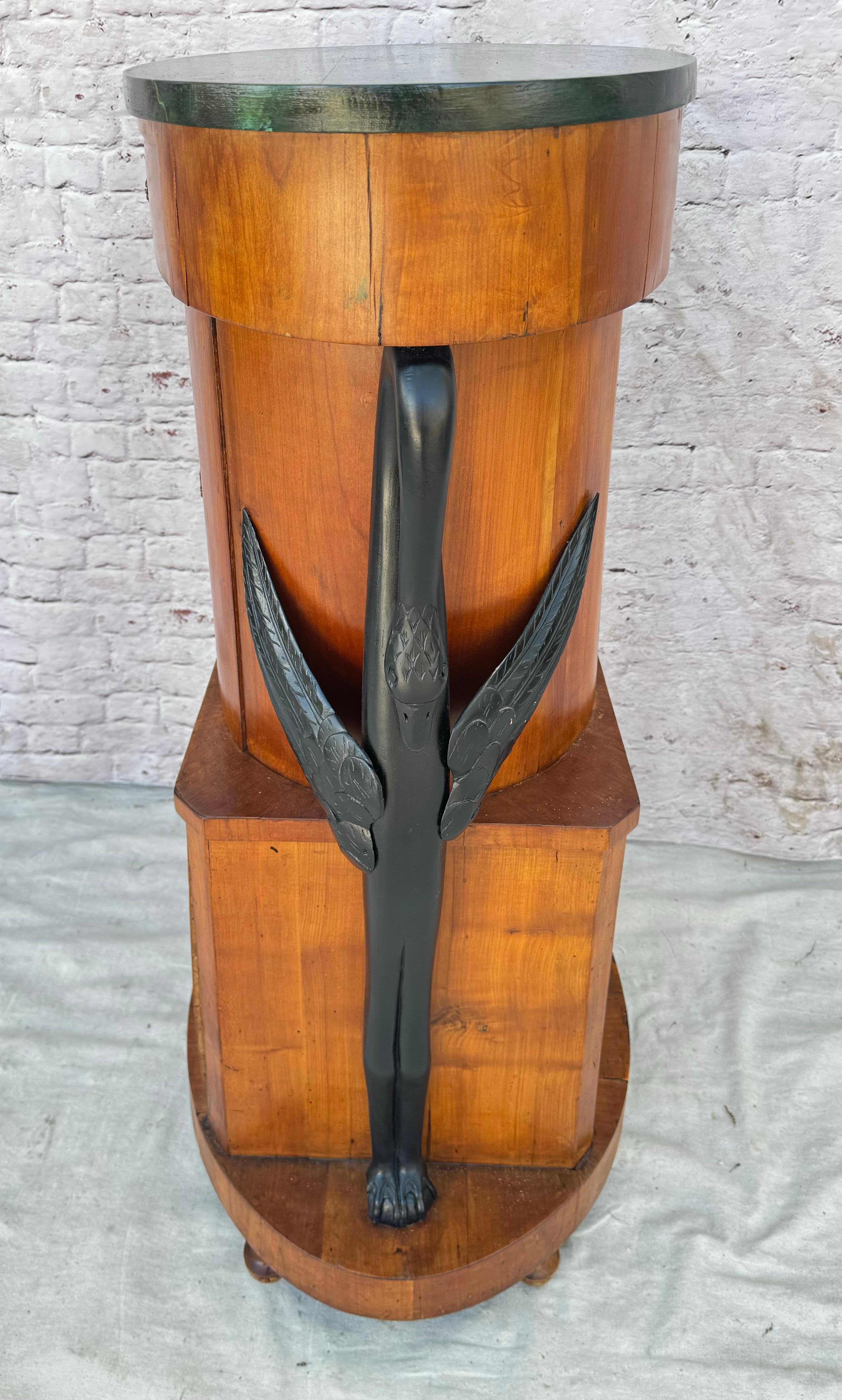 19th Century Biedermeier Walnut Ebonized and Faux Marble Cabinet For Sale 6