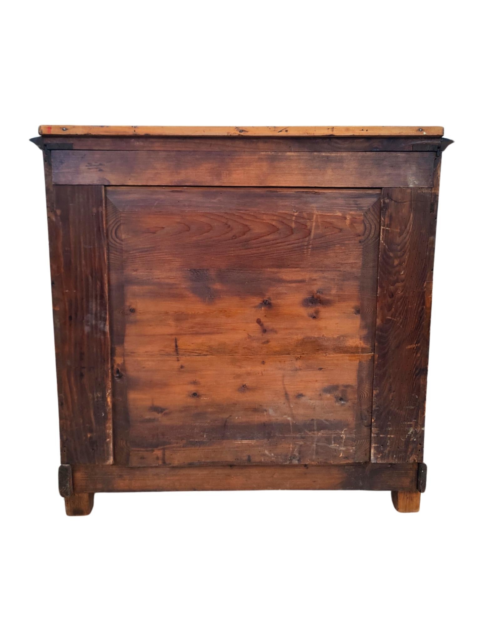 19th Century Biedermeier Walnut Half Cabinet / Commode For Sale 7