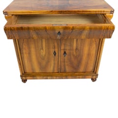 19th Century Biedermeier Walnut Half Cabinet / Commode