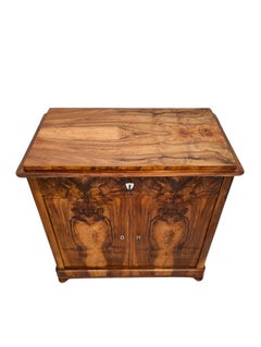 19th Century Biedermeier Walnut Half Cabinet / Commode