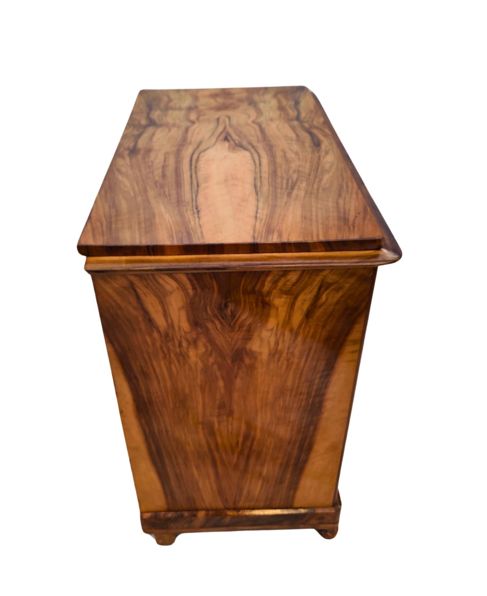 German 19th Century Biedermeier Walnut Half Cabinet / Commode For Sale