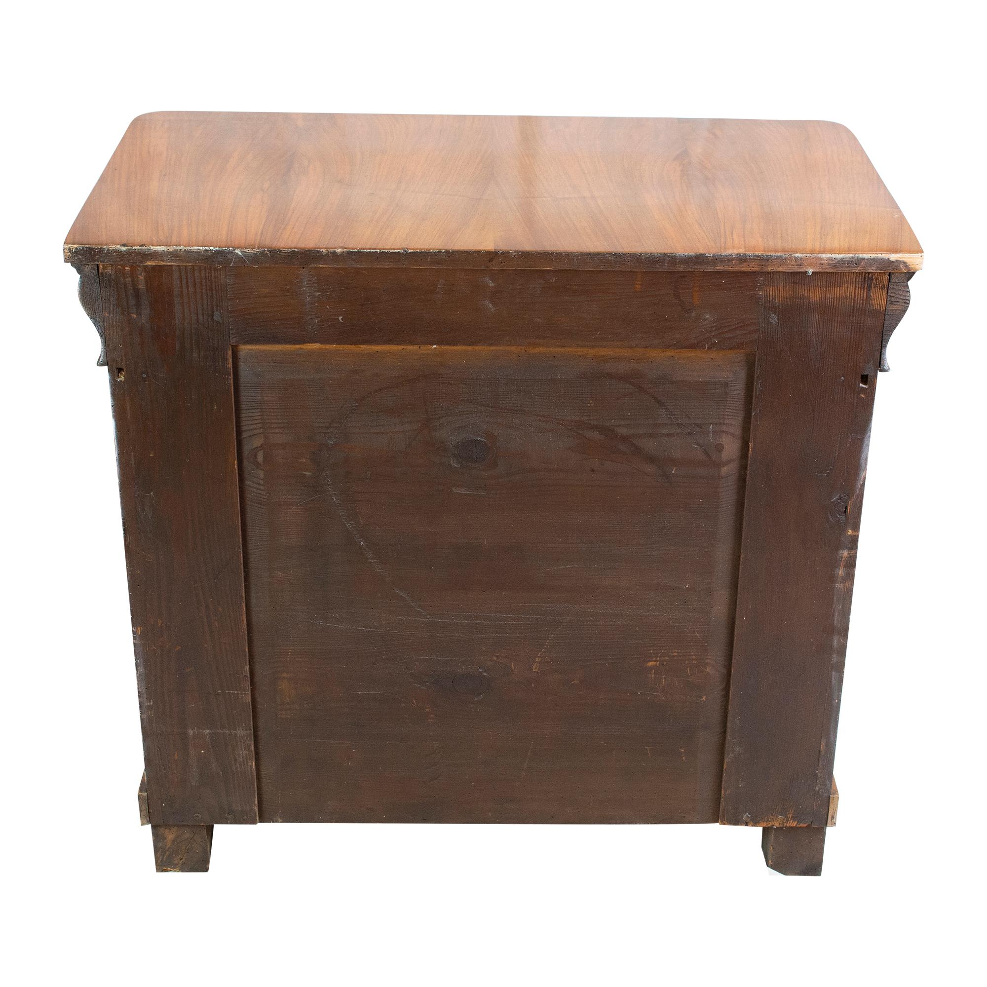 19th Century Biedermeier Walnut Half Cabinet / Commode For Sale 1