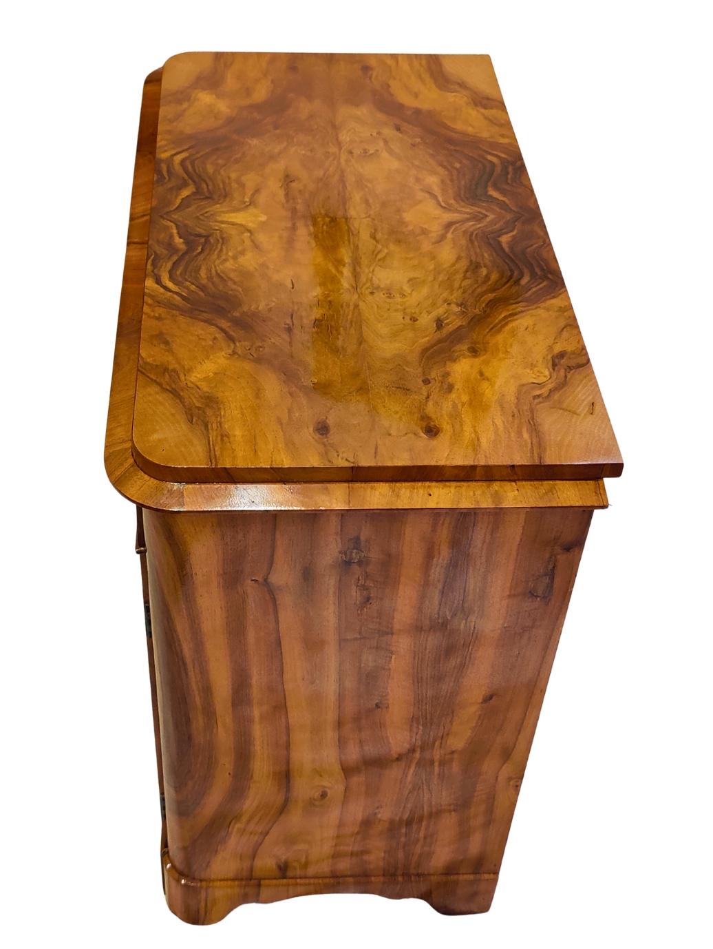 Biedermeier Halbschrank/Kommode aus Nussbaumholz, 19. Jahrhundert (Walnuss) im Angebot