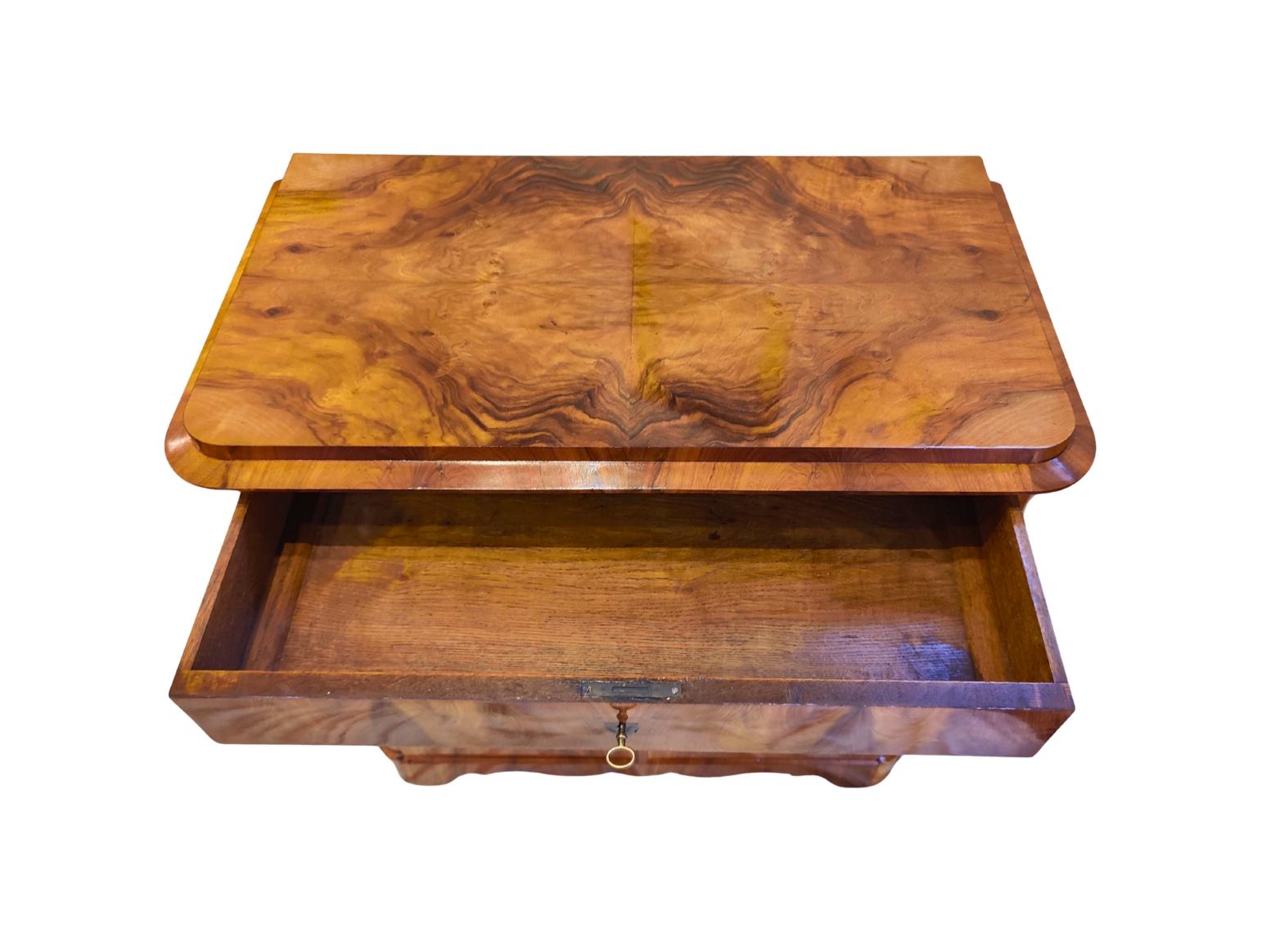 Biedermeier Halbschrank/Kommode aus Nussbaumholz, 19. Jahrhundert im Angebot 1