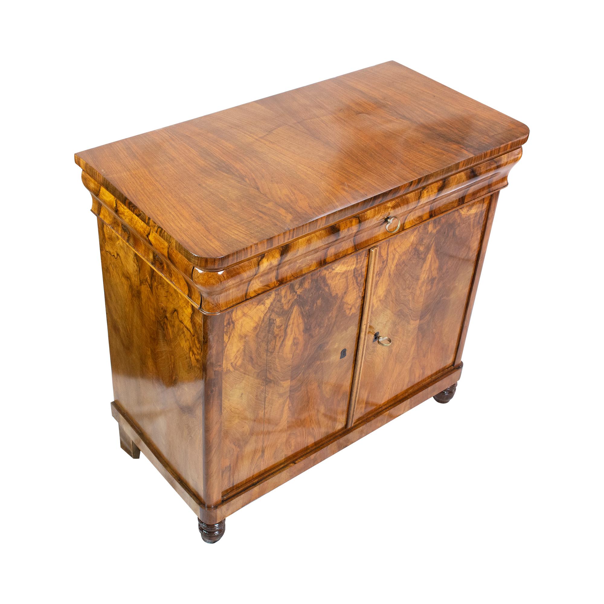 19th Century Biedermeier Walnut Half Cabinet / Commode For Sale 3