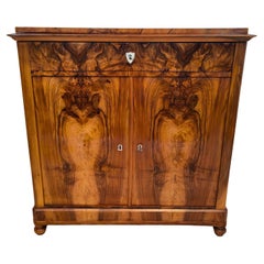 19th Century Biedermeier Walnut Half Cabinet / Commode