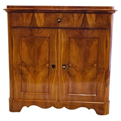 19th Century Biedermeier Walnut Half Cabinet / Commode