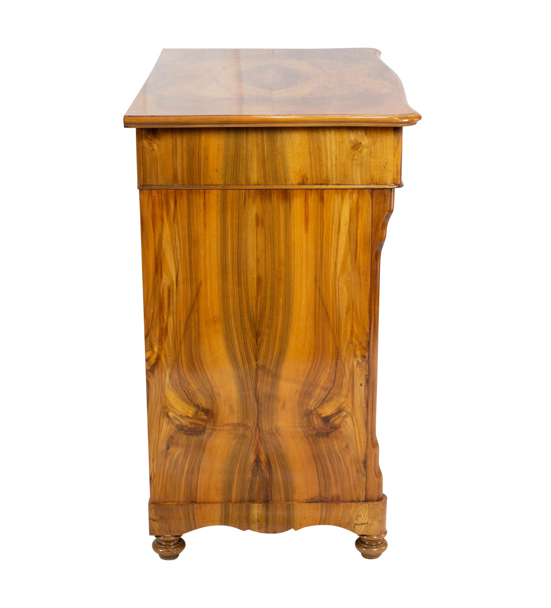 Veneer 19th Century Biedermeier Walnut Half Cabinet For Sale