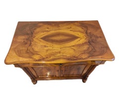 19th Century Biedermeier Walnut Half Cabinet