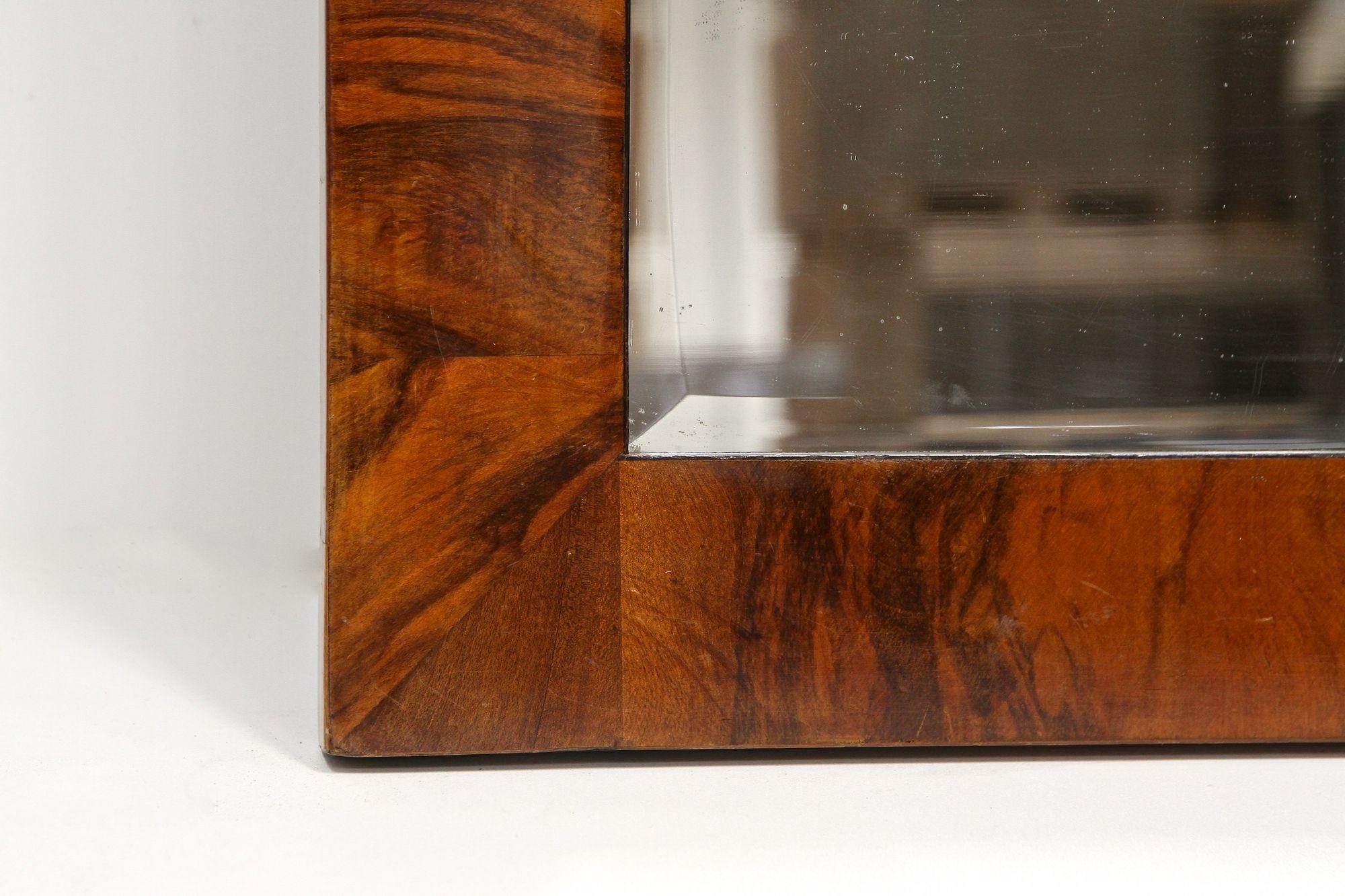 19th Century Biedermeier Walnut Mirror - Original Facet Cut Mirror, AT ca. 1825 For Sale 2