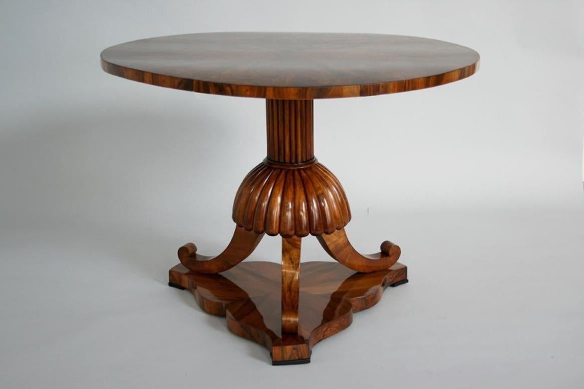 19th Century Biedermeier Walnut  Salon Table. Vienna, c. 1825. For Sale 1