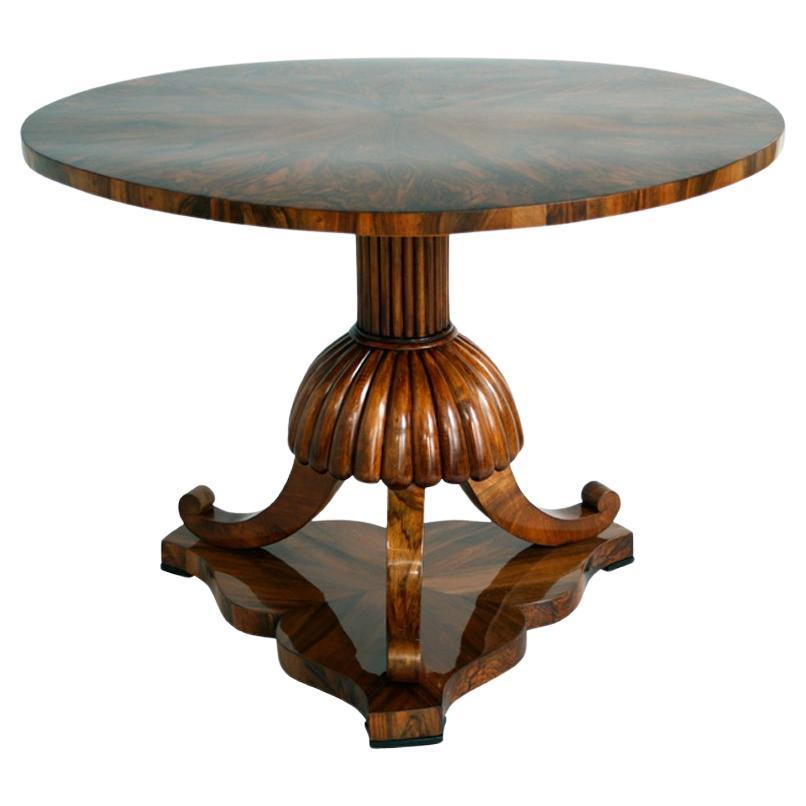 19th Century Biedermeier Walnut  Salon Table. Vienna, c. 1825. For Sale