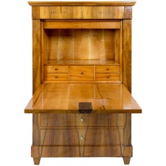 19th Century Biedermeier Walnut Secretaire