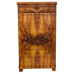 19th Century Biedermeier Walnut Secretaire