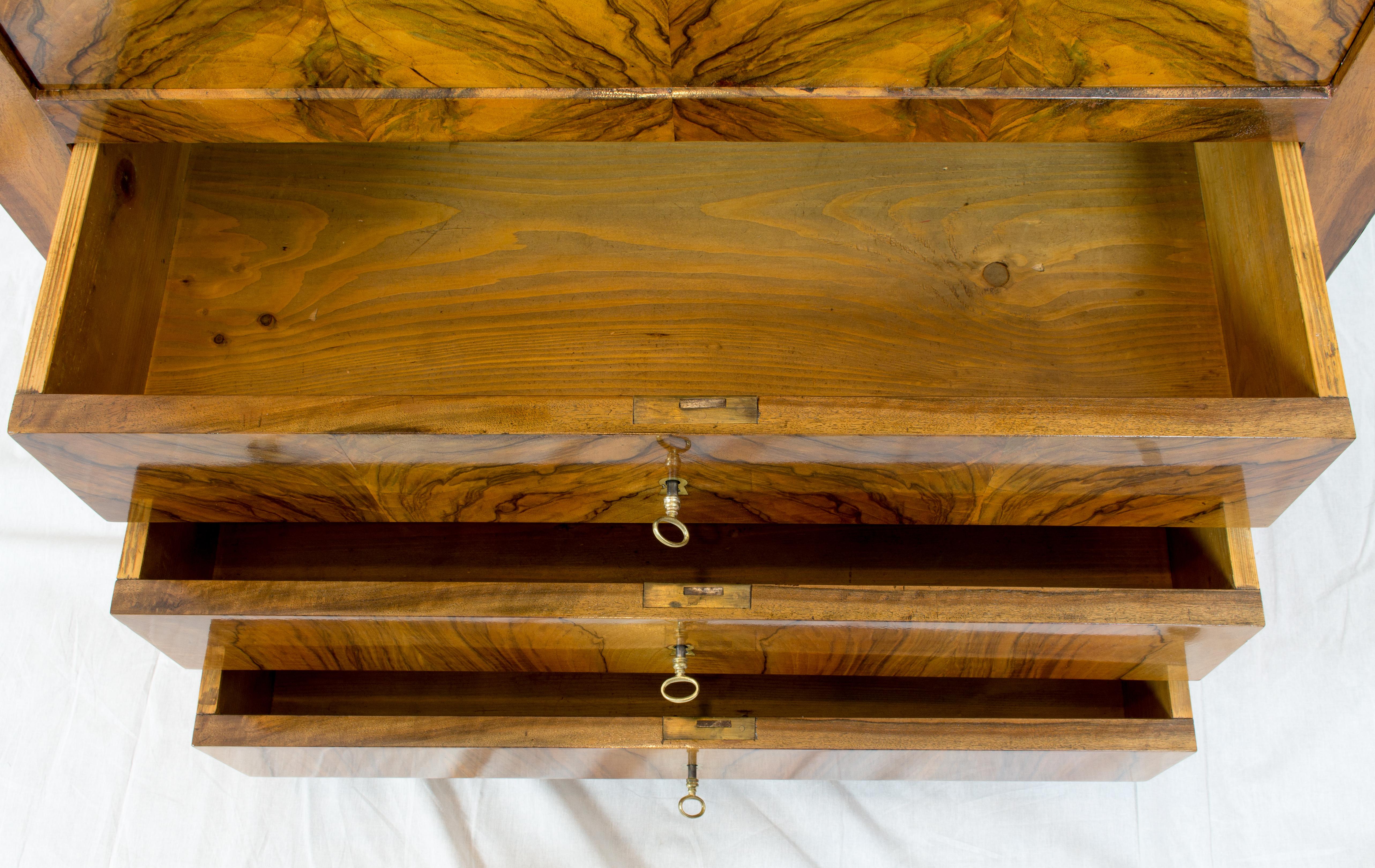 Early 19th Century 19th Century Biedermeier Walnut Secretaire