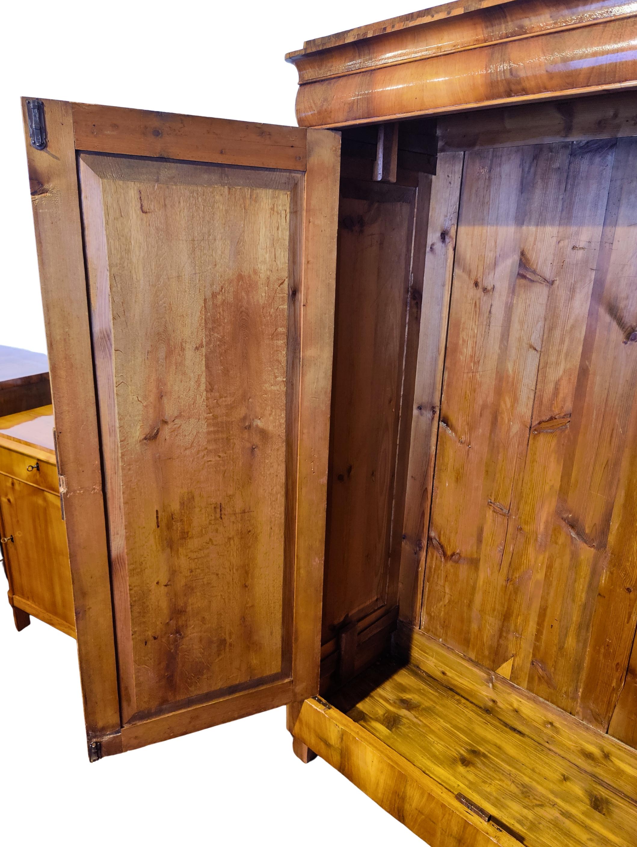 Early 19th Century South German Biedermeier Walnut Wardrobe For Sale 6