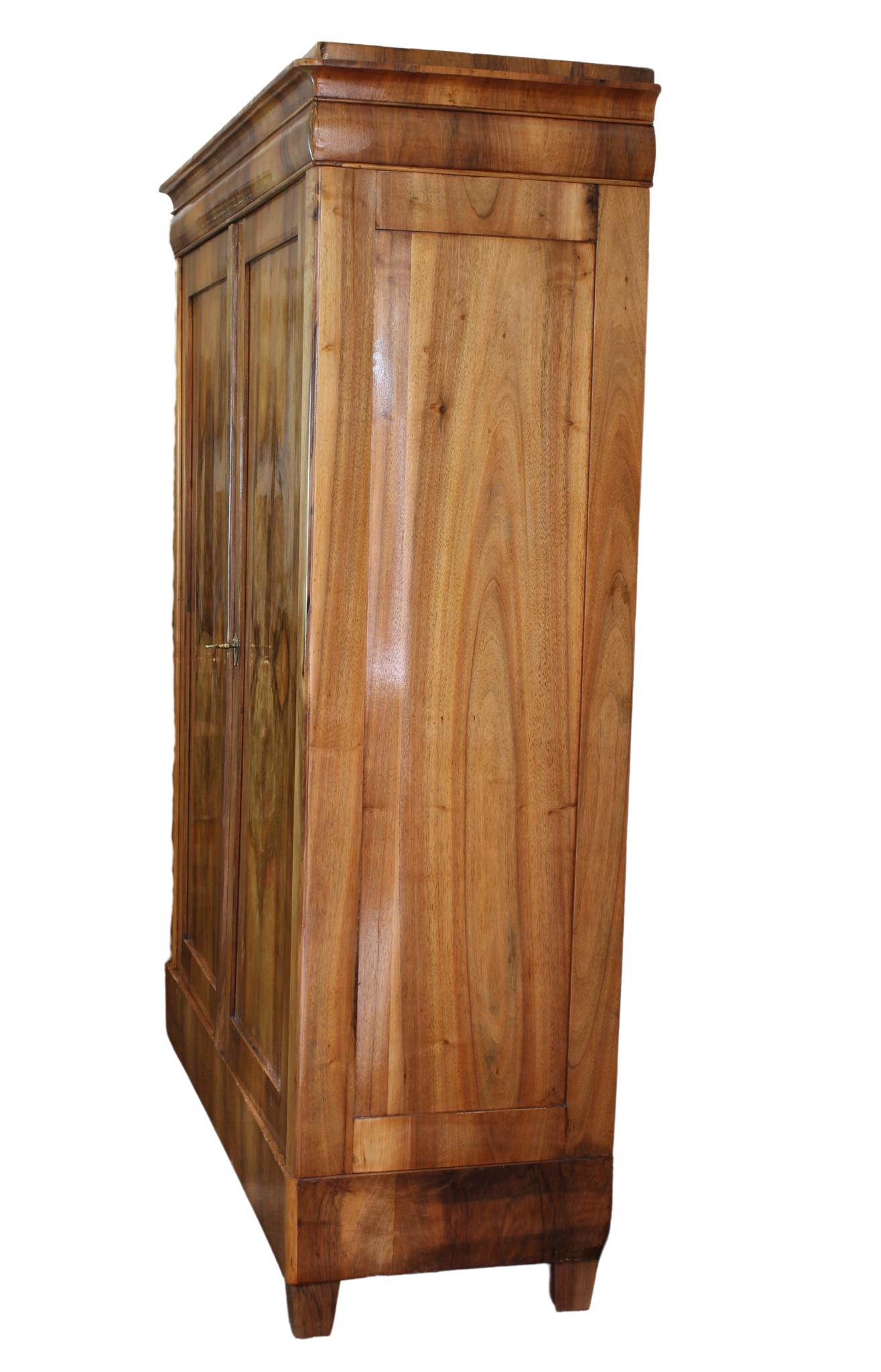 19th Century, Biedermeier Walnut Wardrobe For Sale 2