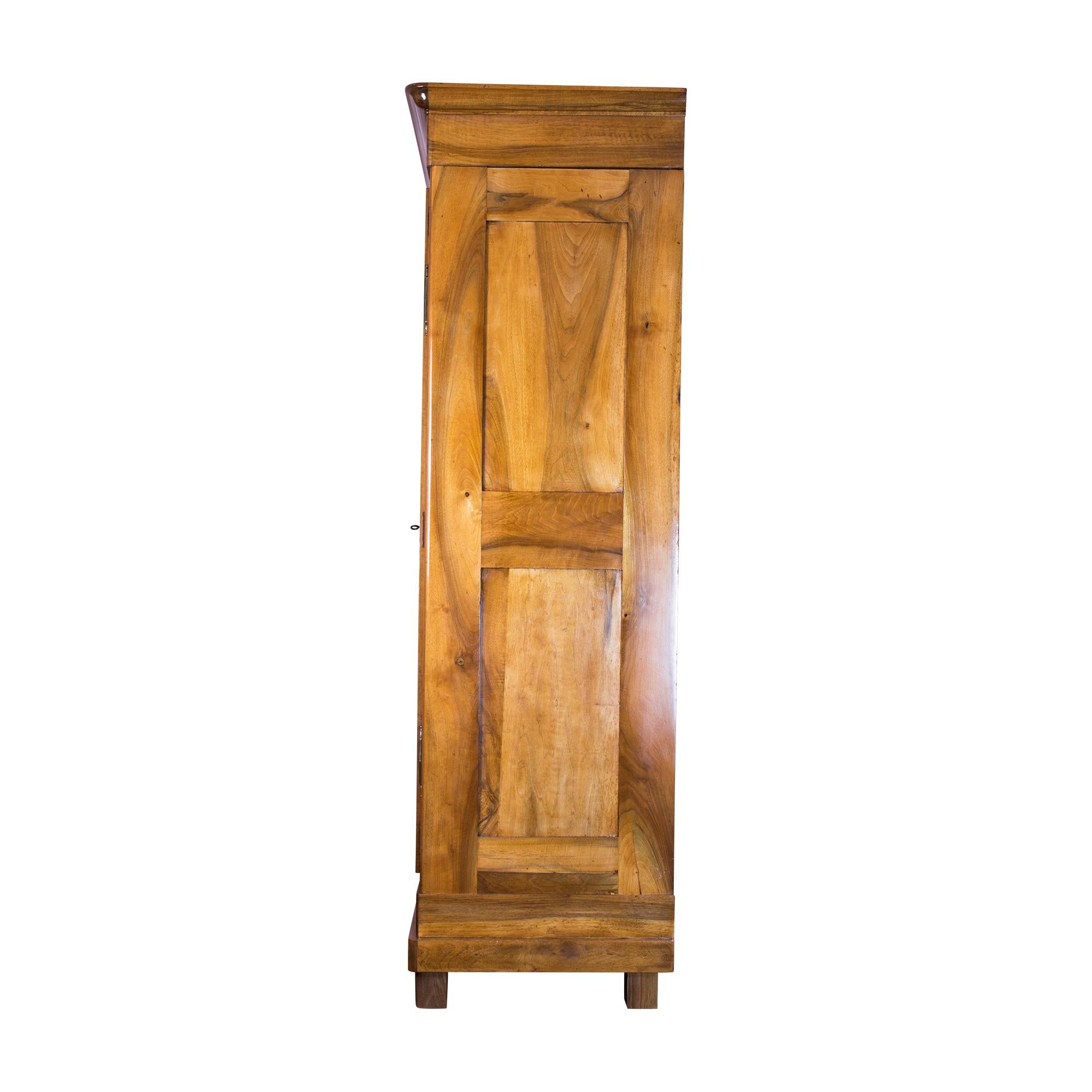 19th Century Biedermeier Walnut Wardrobe from Germany In Good Condition For Sale In Darmstadt, DE