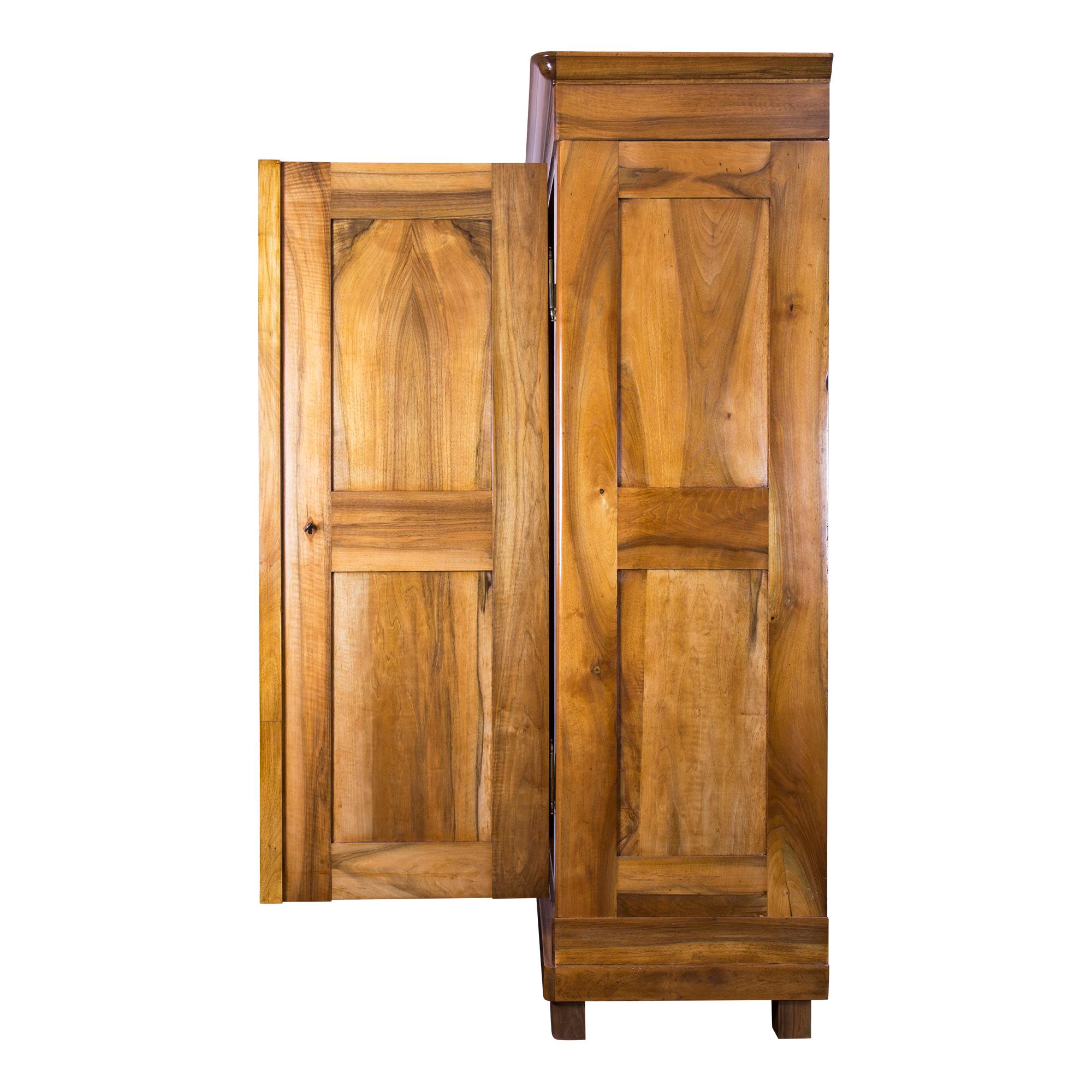 19th Century Biedermeier Walnut Wardrobe from Germany For Sale 1