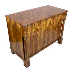 19th Century Biedermeier Walnut Writing Chest of Drawer