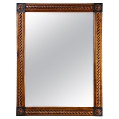 Specchio da parete in legno del XVIII secolo, intagliato a mano, periodo giuseppino, Austria, 1790 circa