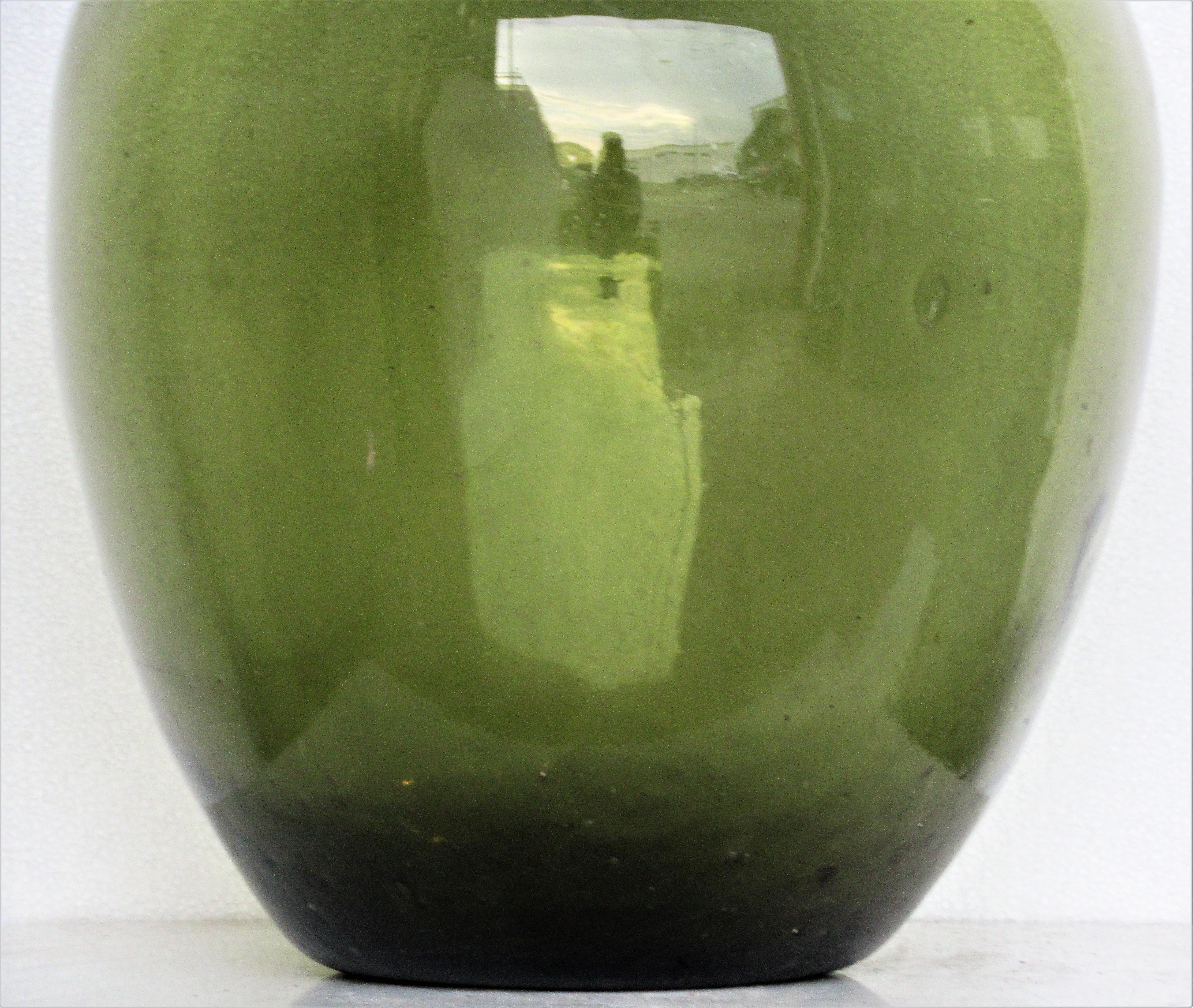 big green glass vase