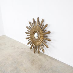 19th Century Big Size Gold Leaf Sunburst Mirror