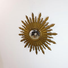 19th Century Big Size Gold Leaf Sunburst Mirror