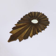 19th Century Big Size Gold Leaf Sunburst Mirror