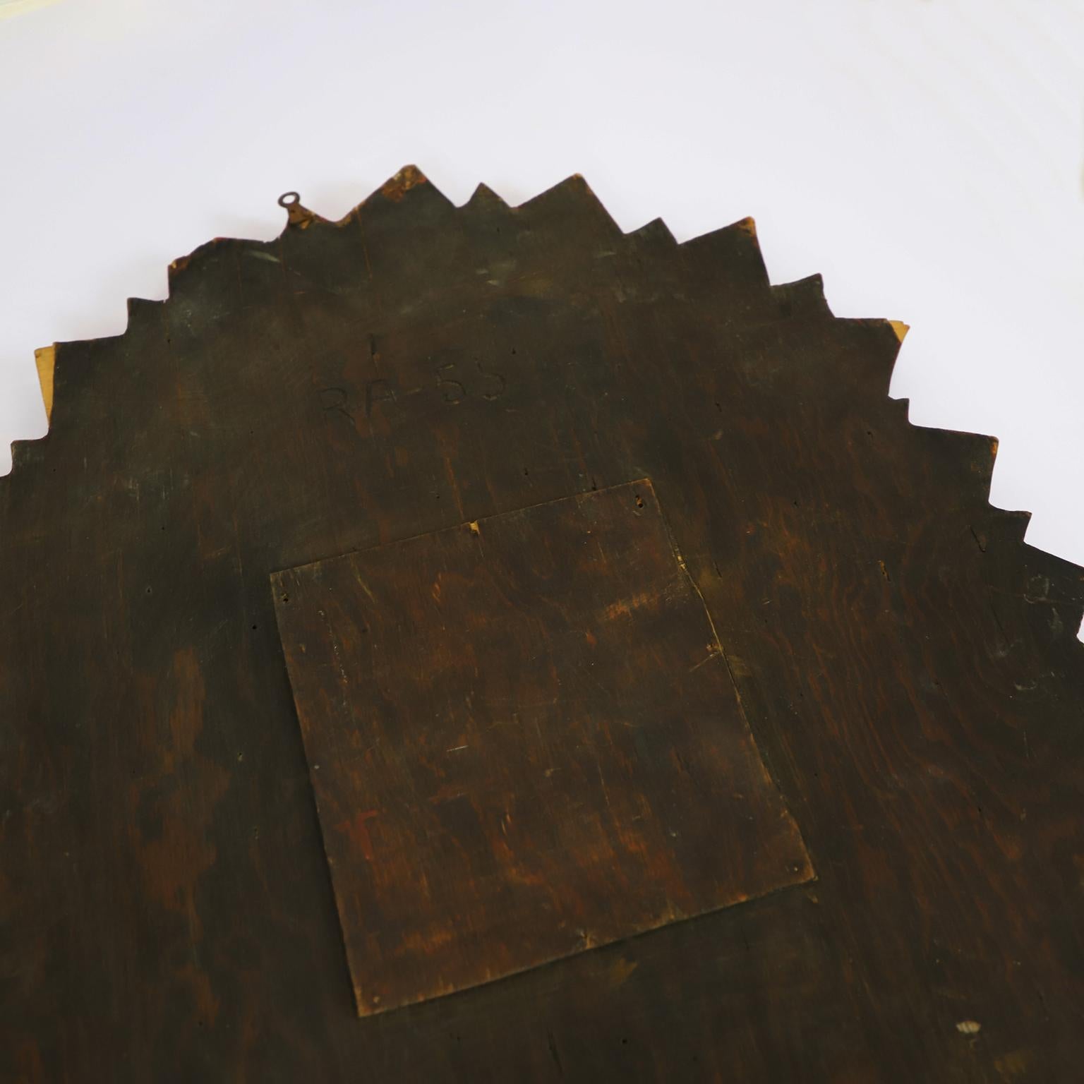 Mexican 19th Century Big Size Gold Leaf Sunburst Mirror For Sale