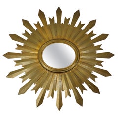 19th Century Big Size Gold Leaf Sunburst Mirror