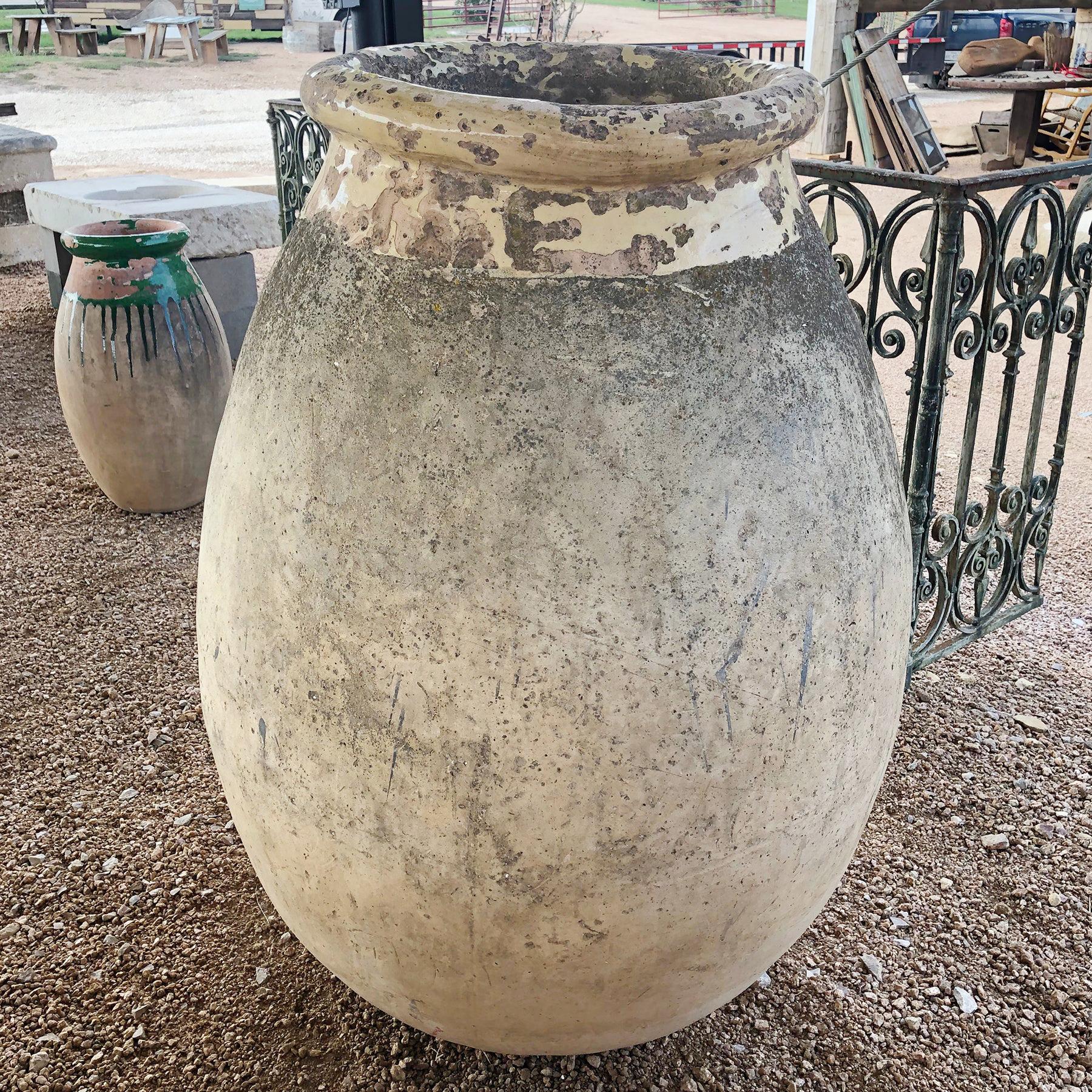 French 19th Century Biot Olive Oil Jar or Garden Pot Planter K For Sale