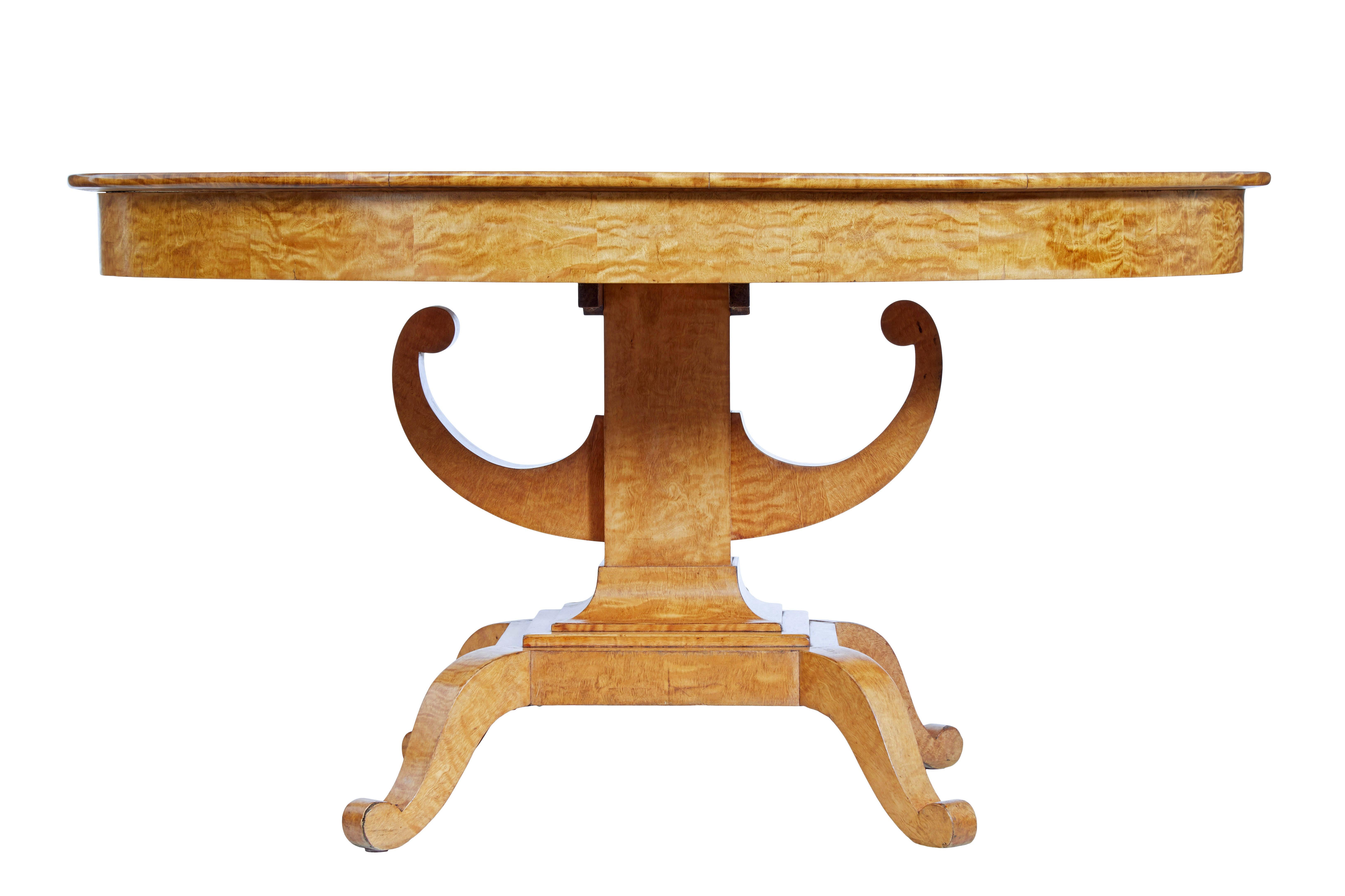 Carved 19th Century birch empire oval center table For Sale