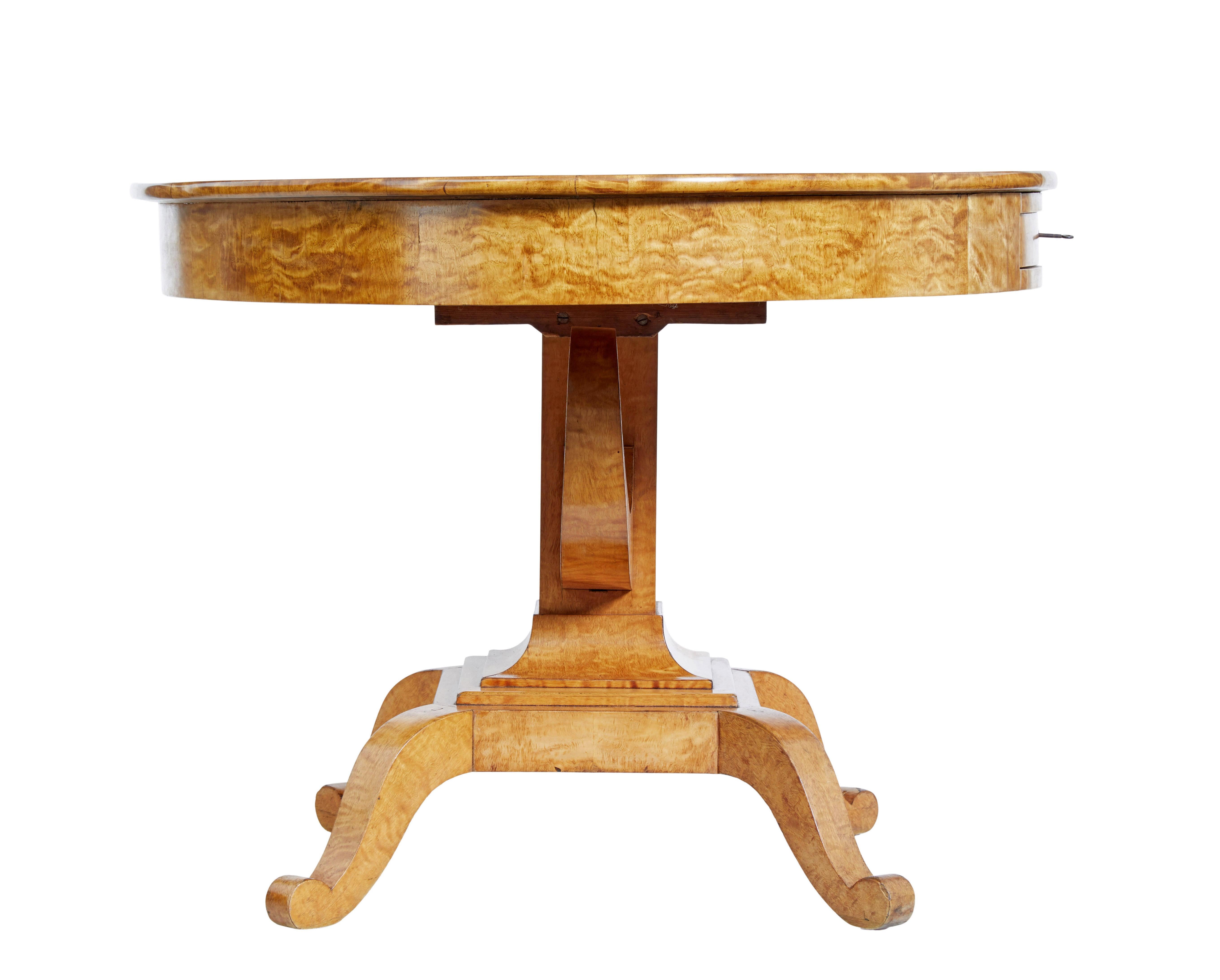 19th Century birch empire oval center table In Good Condition For Sale In Debenham, Suffolk