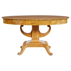 19th Century birch empire oval center table