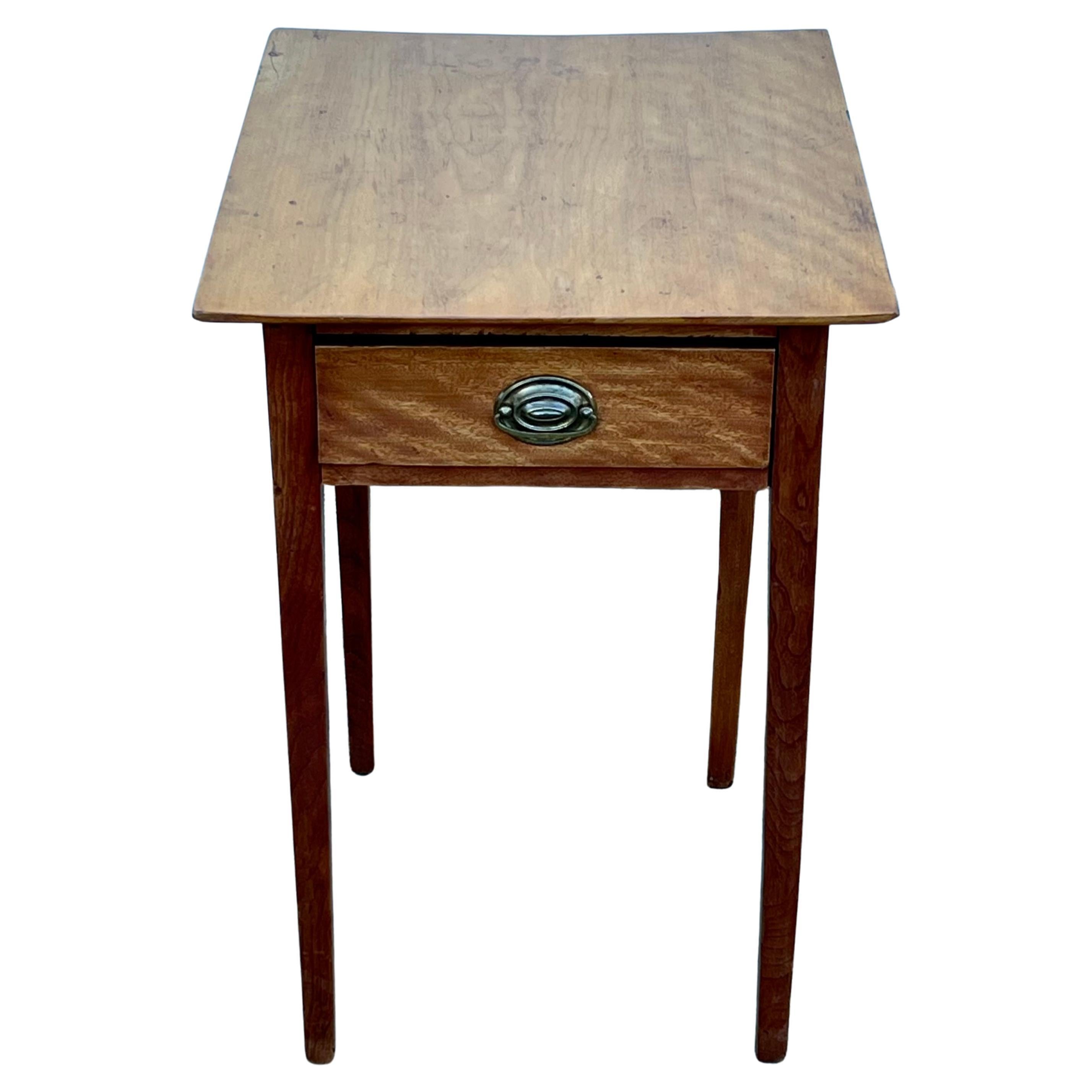 19th Century Birch One Drawer Side Table For Sale