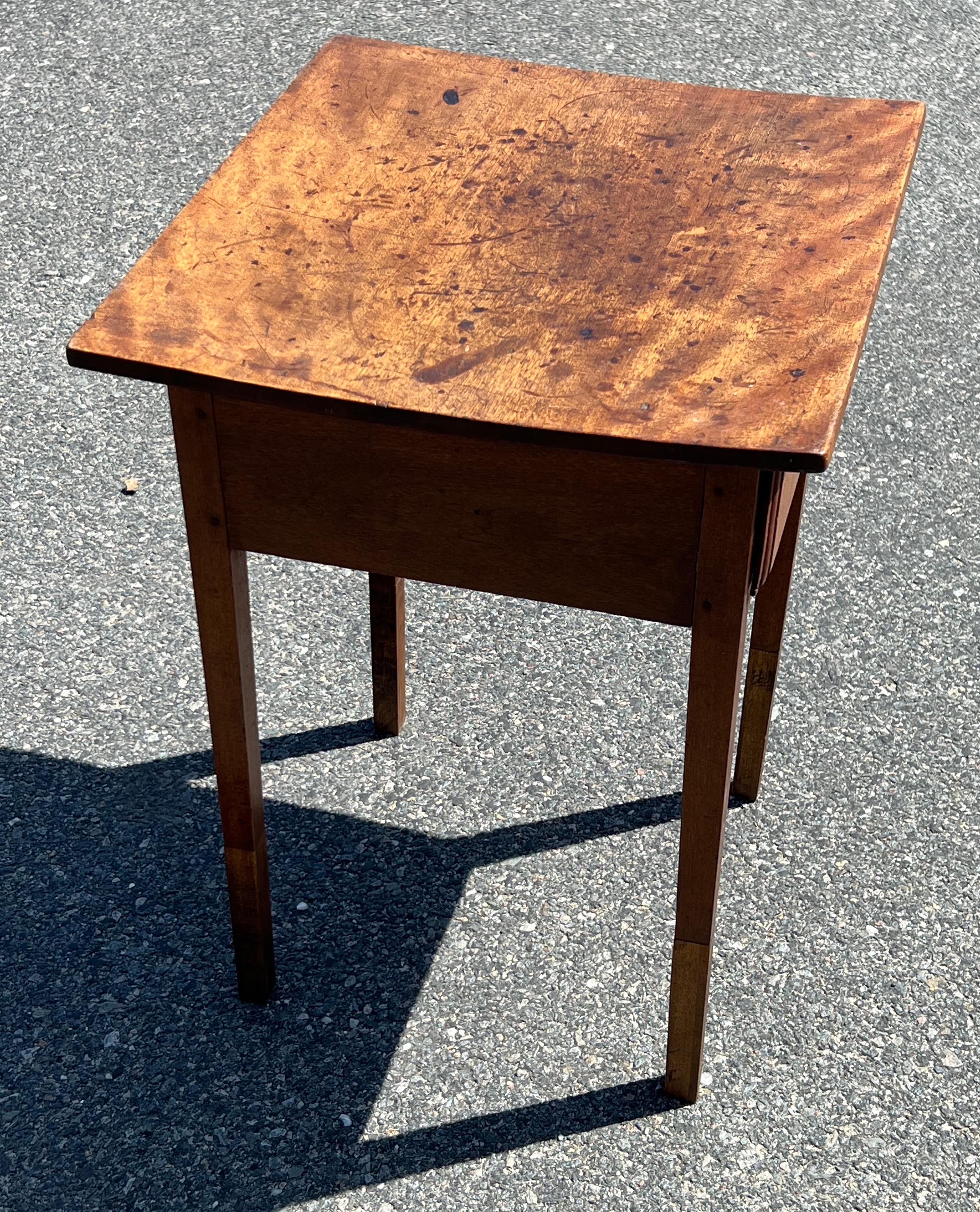 Hand-Crafted 19th Century Birch One Drawer Stand