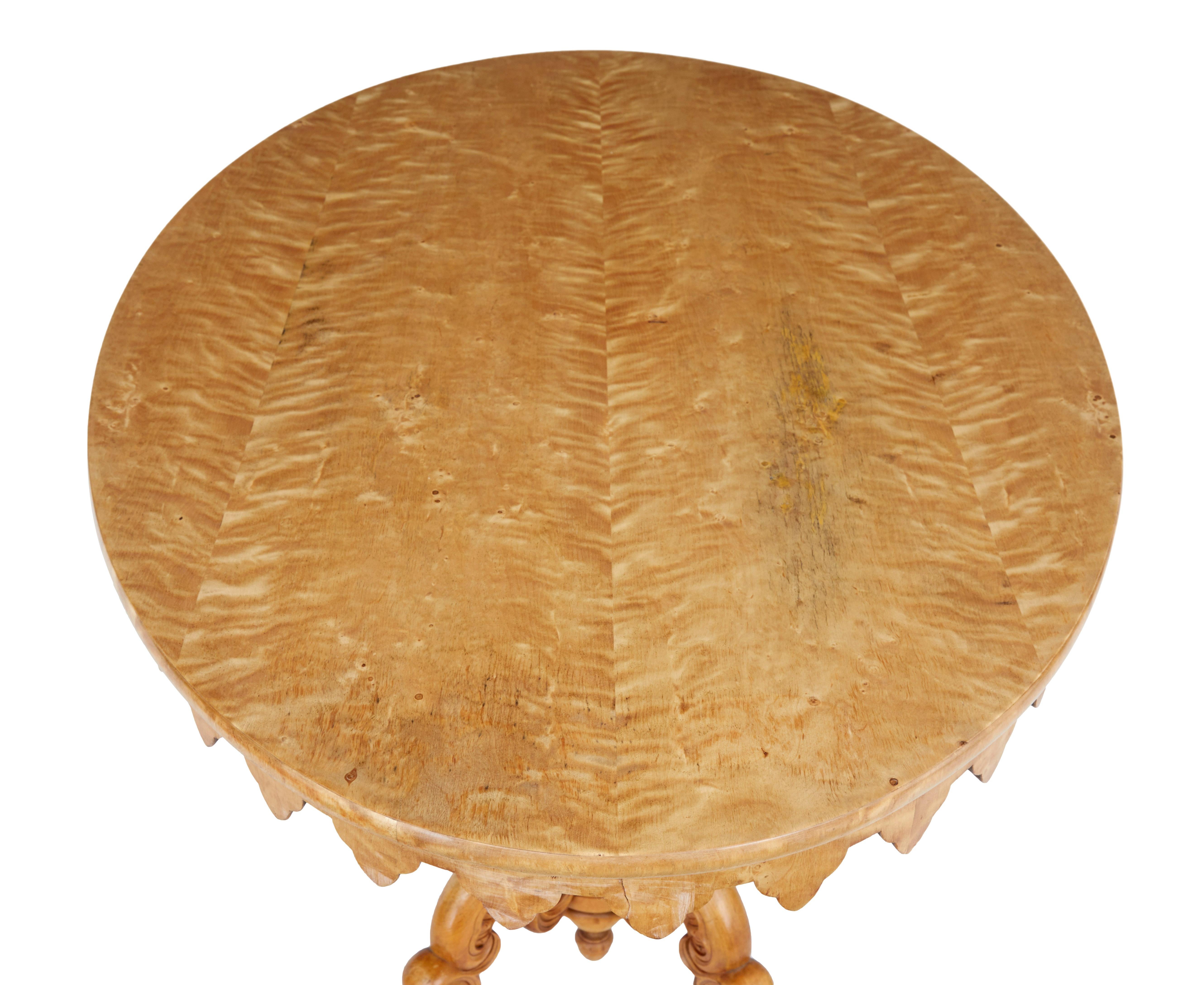 Swedish 19th Century Birch Oval Occasional Table