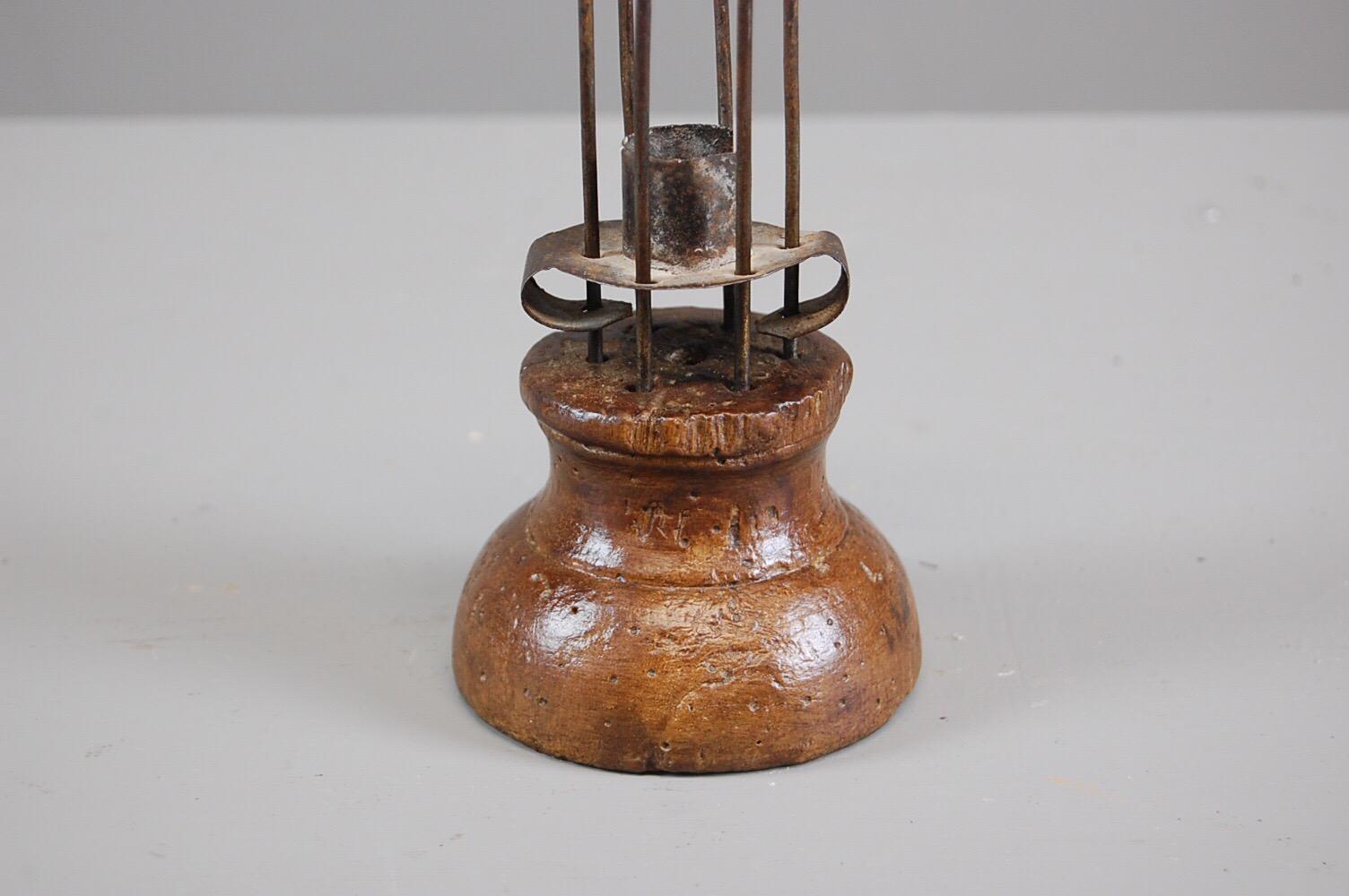 19th Century Bird Cage Rat du Cave Candlestick In Fair Condition In Pease pottage, West Sussex